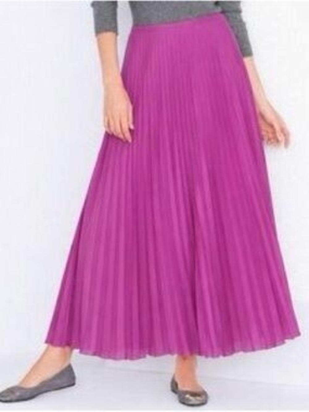 Garnet Hill Pleated Maxi Skirt